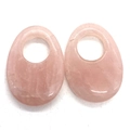 Natural pink rose quartz water drop stone pendants with smooth polished finish - Rose Quartz