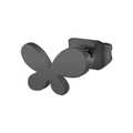 Minimalist matte black butterfly stud earring in high-quality titanium steel - Flower / Black