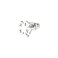 Minimalist silver-colored four-leaf clover stud earring with polished metal finish - Hollow Flower / Steel