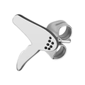 Minimalist silver titanium steel geometric stud earring with black dots decoration - Hair Dryer / Steel