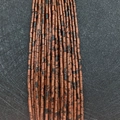 Red and black mahogany obsidian small cylinder spacer beads for jewelry making - 2x4mm / Mahogany Obsidian