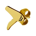Unique gold hair dryer shaped stud earring in titanium steel with polished finish - Hair Dryer / Gold