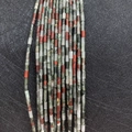 Mixed color natural stone tube beads 2x4mm for DIY jewelry making necklaces - 2x4mm / African Blood Stone