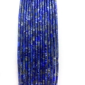 Deep blue lapis lazuli tube beads with golden pyrite flecks for DIY jewelry making - 2x4mm / Lapis Lazuli