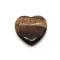 Polished natural tiger eye stone in a heart shape with golden brown silk luster finish - Tiger's Eye / 40mm