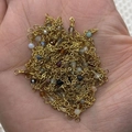 Golden copper chain with small faceted natural stones for DIY jewelry making - 10m/Roll / Multicolor