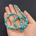 Irregular sky blue emperor stone loose beads for DIY jewelry with marble texture - 5X7mm / Sky Blue Texture Style (No. 4)