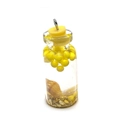 Yellow mermaid bubble resin glass bottle pendant with sea shell and silver keychain ring - 16x42mm / No. 3 (Yellow)