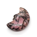 Piedra de luna de rodonita pulida con textura natural rosa y negra artesanal - 20x30mm, 9g / Rodonita con líneas negras