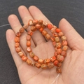 Irregular orange imperial stone beads 5x7mm with natural brown veins for DIY jewelry - 5X7mm / Orange Veined Style (No. 11)