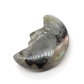 Pietra di labradorite a forma di luna con profilo del viso celeste lucido - 20x30mm, 9g / Pietra Flash (Labradorite)