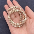 Irregular cylindrical beige and red Jasper loose beads for DIY jewelry making - 5X7mm / Red Brown Spotted Style (No. 15)