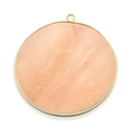 Pendentif rond texture marbre rose avec cadre en métal doré pour création de bijoux - Aventurine Rose