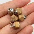 Faceted natural stone pendants in beige spotted finish for DIY jewelry crafts - Picture Jasper