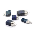 Unregelmäßige tiefblaue Lapislazuli Steinanhänger mit silbernen Metallschlaufen für Schmuck - Lapislazuli (Silberschlaufe)