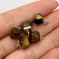 Faceted tiger eye stone pendant charms 8x11mm for DIY jewelry making accessories - Tiger's Eye