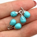 Waterdrop-shaped turquoise stone pendants with silver metal caps for DIY jewelry - Blue Turquoise Silver Cap Style (5037910906836)