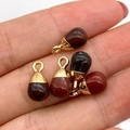 Handcrafted teardrop red sandstone pendant with golden metal bail for jewelry making - Reddish Brown Stone Style (5037910906838)