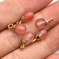 Pink watermelon crystal waterdrop pendants with gold plated caps for DIY jewelry - Watermelon Crystal Style (5037910906841)