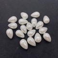 Polished white teardrop-shaped imitation pearls for DIY jewelry making and crafting - 8x12