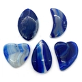 5-piece set of blue agate pendants in heart and moon shapes for DIY jewelry making - Mixed Shapes Blue Agate Set