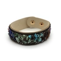 Bracciale in pelle bohémien con pietre naturali, borchie metalliche e doppi bottoni - Pietre Multicolore (14)