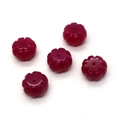 Detailed view of five purple pumpkin-shaped natural stone beads with vertical holes for DIY - 8x14mm / Rose Red Style (No. 3)
