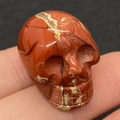 Teschio in diaspro rosso lucido per creazione gioielli fai-da-te e decoro - 18x24mm / Diaspro Rosso