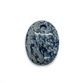 Polished oval snowflake obsidian stone pendant with top hole for DIY jewelry - Snowflake Obsidian