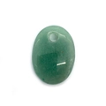 Detailed view of an oval green aventurine natural stone pendant with a smooth polished finish - Green Aventurine