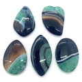 Polished natural agate stone pendants in mixed geometric shapes for DIY jewelry making - Assorted Shapes Combination / 5 Pieces/Pack (35x45-25x55mm) / Multicolor