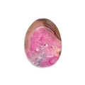 Oval pink druzy agate stone with natural polished texture and sparkling crystal structure - Oval Design / Pink Agate Style (No.4)
