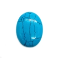 Cabochon in turchese ovale con venature nere per creazione di gioielli - Design Ovale / Turchese Blu