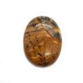 Cabochon ovale in pietra naturale occhio di tigre nei toni del giallo e marrone - Design Ovale / Motivo a Flusso Naturale Marrone Caldo (N.8)