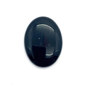 Cabochon ovale in onice nera lucida con finitura a specchio e superficie liscia - Design Ovale / Agata nera