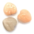 Polierte herzförmige Natursteine in Hellorange und Grau für DIY-Schmuckherstellung - 30x30mm 21g/Stück / Stil 12 (1034-T211218007)