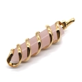 Pendentif prisme hexagonal en quartz rose avec enveloppement de fil doré fait main - Rose (Style Quartz Rose)