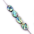Oval natural abalone shell loose beads with iridescent rainbow luster for DIY jewelry - Oval (6x8mm)