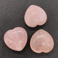 Polished pink rose quartz heart-shaped stones for DIY jewelry crafts on black texture - 30x30mm 21g/Piece / Rose Quartz