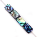 Rectangle natural abalone shell beads with iridescent rainbow luster for DIY jewelry - Rectangle (6x8mm)
