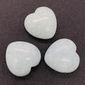 Polished heart-shaped natural gemstones in light blue and green tones for DIY jewelry - 30x30mm 21g/Piece / Style 17 (1034-T211218007)