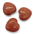 Polished heart-shaped goldstone beads with sparkling finish for DIY jewelry - 30x30mm 21g/Piece / Gold Sandstone