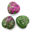 Polished Ruby in Zoisite heart shaped stone pendants for DIY jewelry making - 30x30mm 21g/Piece / Ruby Zoisite