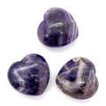 Polished natural amethyst heart-shaped stones with violet textures for DIY jewelry - 30x30mm 21g/Piece / Purple Crystal
