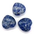 Three heart-shaped blue sodalite natural stones with mottled white patterns 30mm - 30x30mm 21g/Piece / Blue Spot Stone