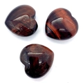 Polished red tiger eye heart-shaped stones with natural mineral texture for DIY - 30x30mm 21g/Piece / Style 29 (1034-T211218007)