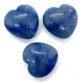 Polished blue semi-precious natural stone heart beads set of three for DIY jewelry making - 30x30mm 21g/Piece / Style 1 (1034-T211218007)
