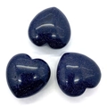 Polished blue goldstone heart-shaped beads with star-like glitter for jewelry - 30x30mm 21g/Piece / Blue Sandstone