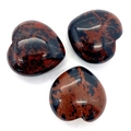 Polished mahogany obsidian heart-shaped stones with natural red and black speckled texture - 30x30mm 21g/Piece / Style 5 (1034-T211218007)