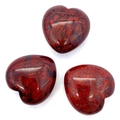 Three heart-shaped red jasper stones with polished finish and natural mottled patterns - 30x30mm 21g/Piece / Style 7 (1034-T211218007)